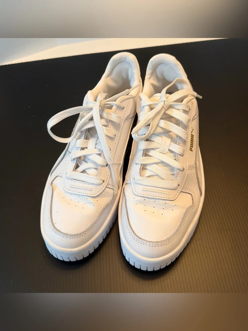 Puma Cream-White Elevated Lace-Up Sneakers